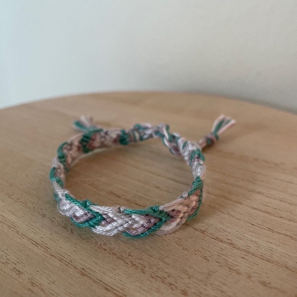 Gray and Turquoise Woven Bracelet